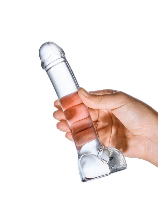 Glas Realistic Curved Glass G Spot Dildo 7in - Clear - Image 4