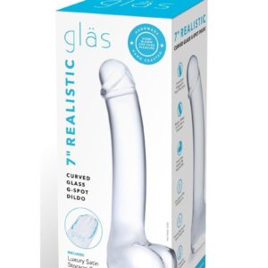 Glas Realistic Curved Glass G Spot Dildo 7in - Clear