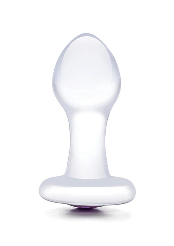 Glas Jewel Anal Plug - Clear/Purple - Image 3