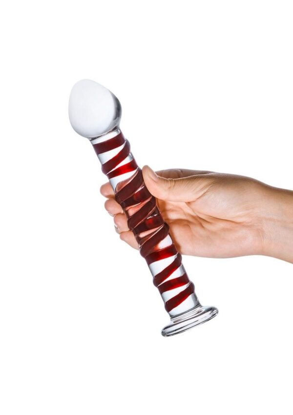 Glas Mr Swirly Dildo - Clear/Red - Image 4