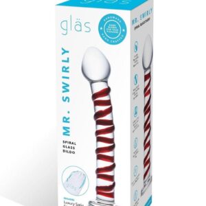 Glas Mr Swirly Dildo - Clear/Red