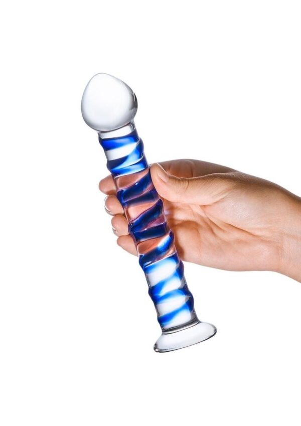 Glas Blue Spiral Glass Dildo - Image 3