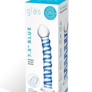 Glas Blue Spiral Glass Dildo