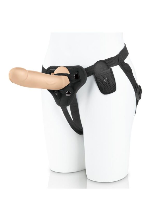 Pegasus Realistic Silicone Rechargeable Dildo and Adjustable Harness Set with Remote Control 8in - Vanilla - Image 2