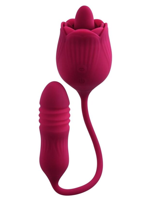 Wild Rose Rechargeable Silicone Clitoral Stimulator - Red - Image 2