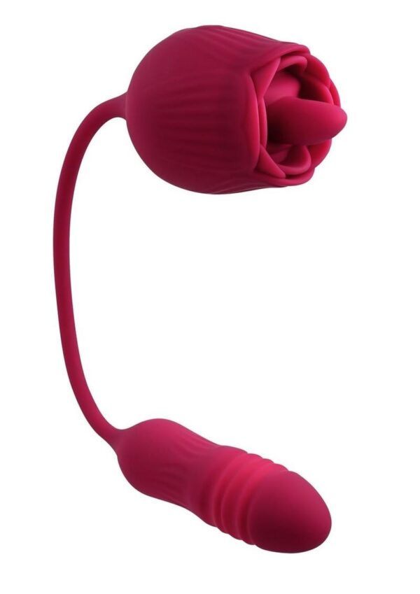 Wild Rose Rechargeable Silicone Clitoral Stimulator - Red - Image 3