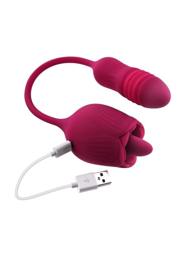Wild Rose Rechargeable Silicone Clitoral Stimulator - Red - Image 4