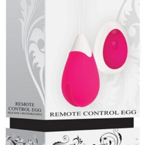Rechargeable Silicone Egg Vibrator with Remote Control - Pink