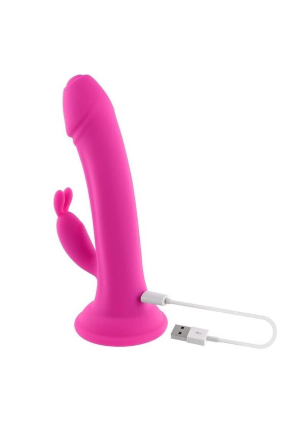 Somebunny to Love Rechargeable Silicone Rabbit Vibrator - Pink - Image 4