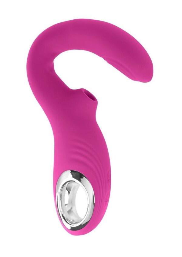 Strike a Pose Rechargeable Silicone Dual Stimulating Vibrator - Red - Image 2