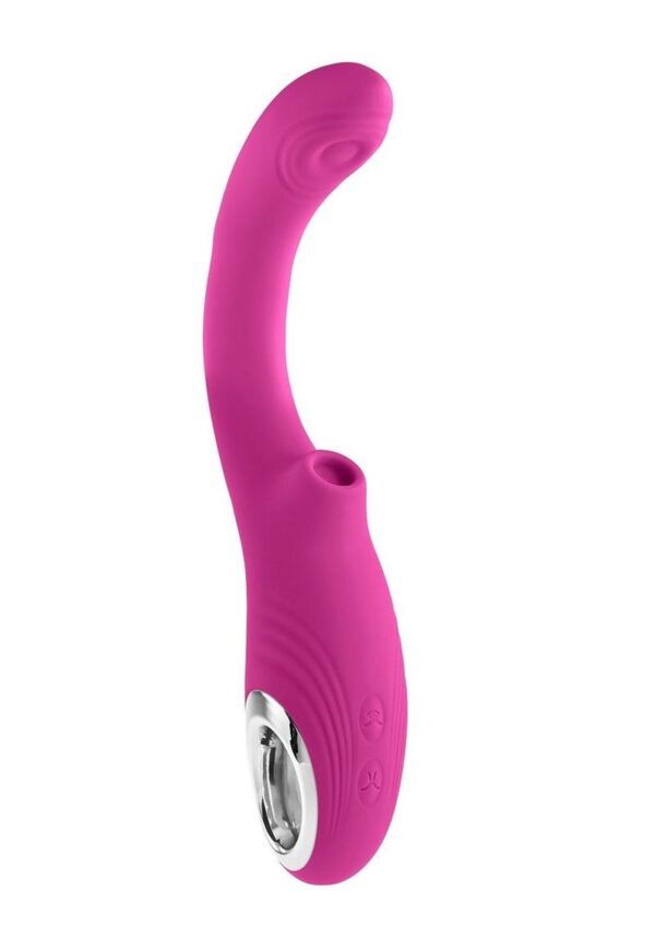 Strike a Pose Rechargeable Silicone Dual Stimulating Vibrator - Red - Image 3
