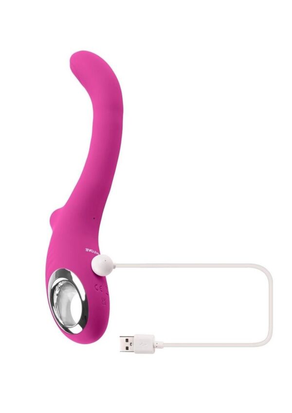 Strike a Pose Rechargeable Silicone Dual Stimulating Vibrator - Red - Image 4