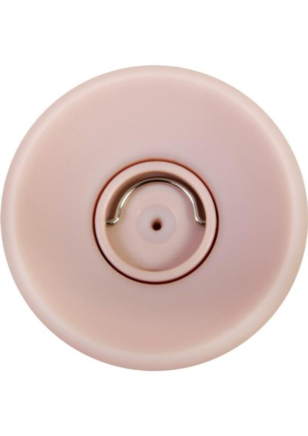 Big Shot Rechargeable Silicone Vibrating Squirting Dong with Balls 8in - Vanilla - Image 4