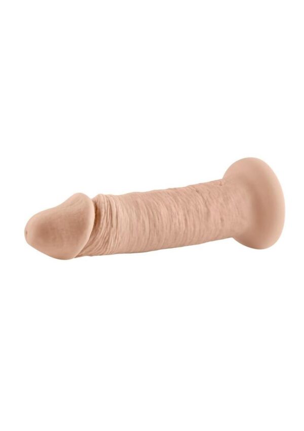 Vibrating Rechargeable Silicone Dildo 6in - Vanilla - Image 3