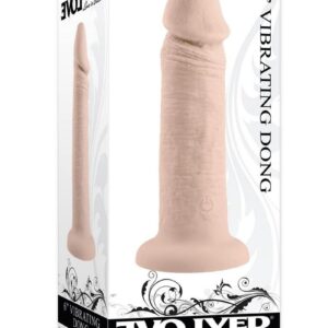 Vibrating Rechargeable Silicone Dildo 6in - Vanilla