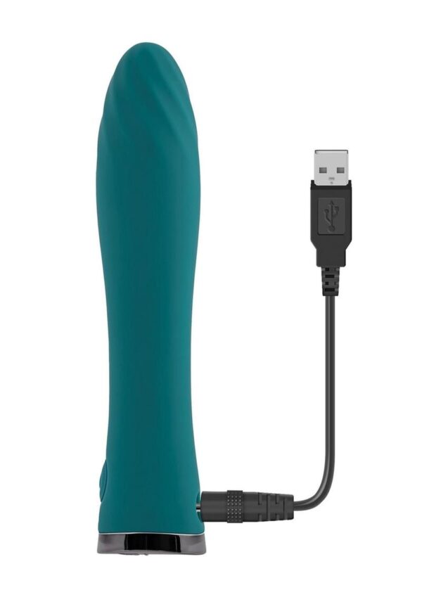 Ultra Wave Rechargeable Silicone Vibrator - Teal - Image 4