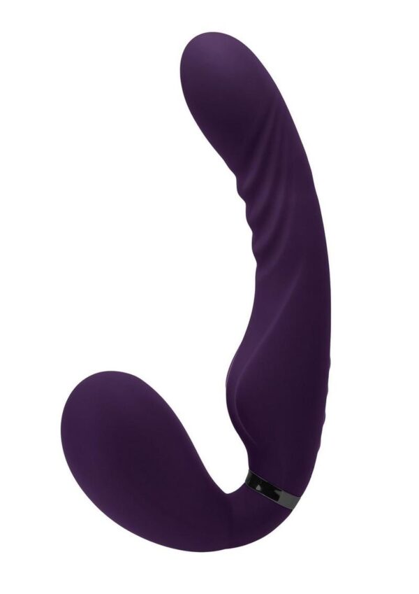 Share The Love Rechargeable Silicone Strap-On - Purple - Image 2
