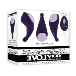 Panty Party Rechargeable Silicone Panty Vibrator with Remote Control - Purple