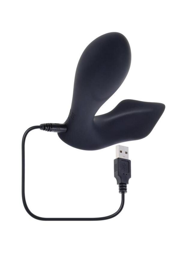 Take Me Out Rechargeable Silicone Dual Vibrator with Remote Control - Black - Image 4