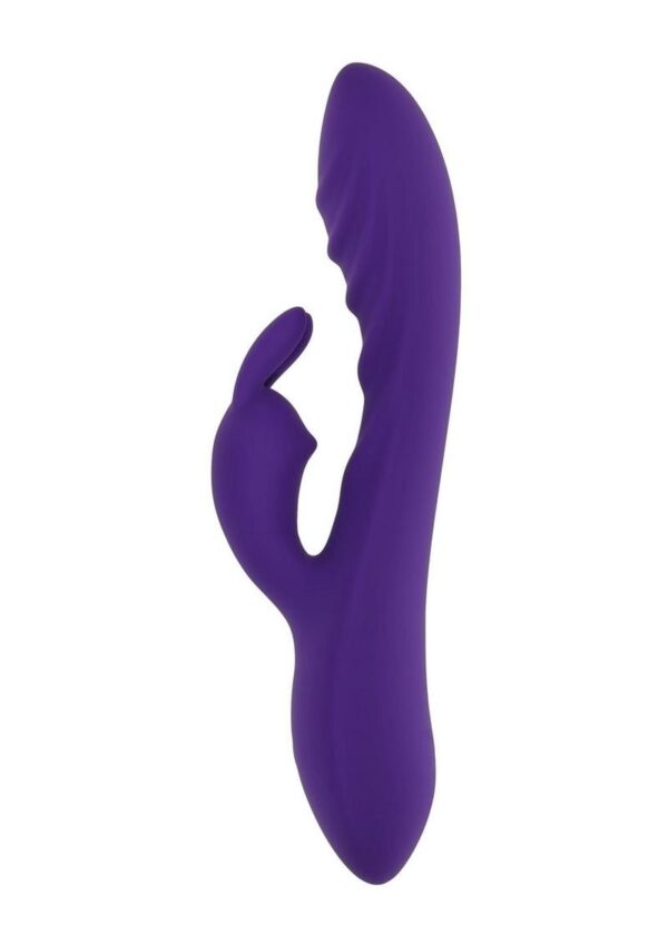 Wavy Rabbit Rechargeable Silicone Dual Motor Rabbit Vibrator - Purple - Image 2
