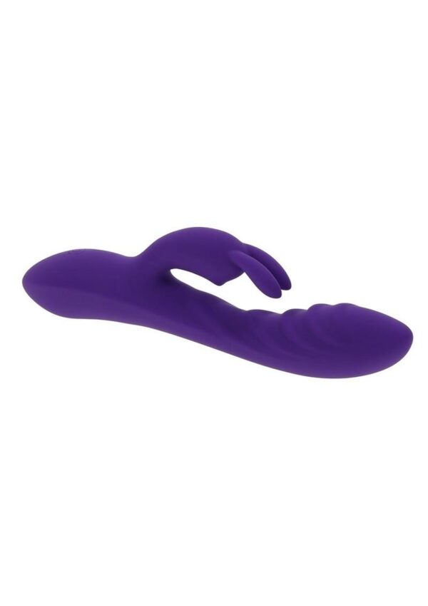 Wavy Rabbit Rechargeable Silicone Dual Motor Rabbit Vibrator - Purple - Image 3