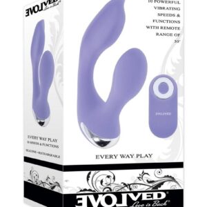 Every Way Play Rechargeable Silicone Wearable Vibrator with Remote Control - Purple