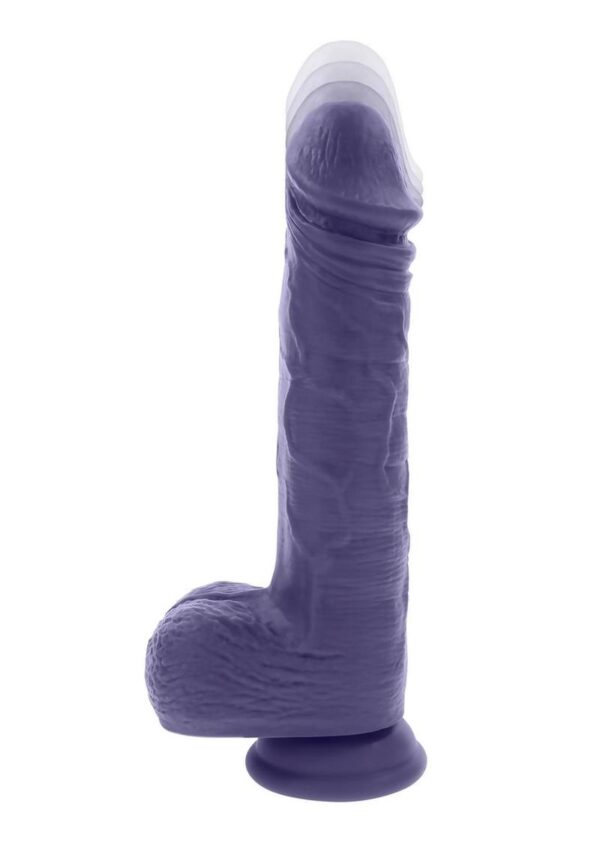 Pleasure Rider Rechargeable Silicone Thrusting Vibrating Dildo with Remote Control - Purple - Image 2
