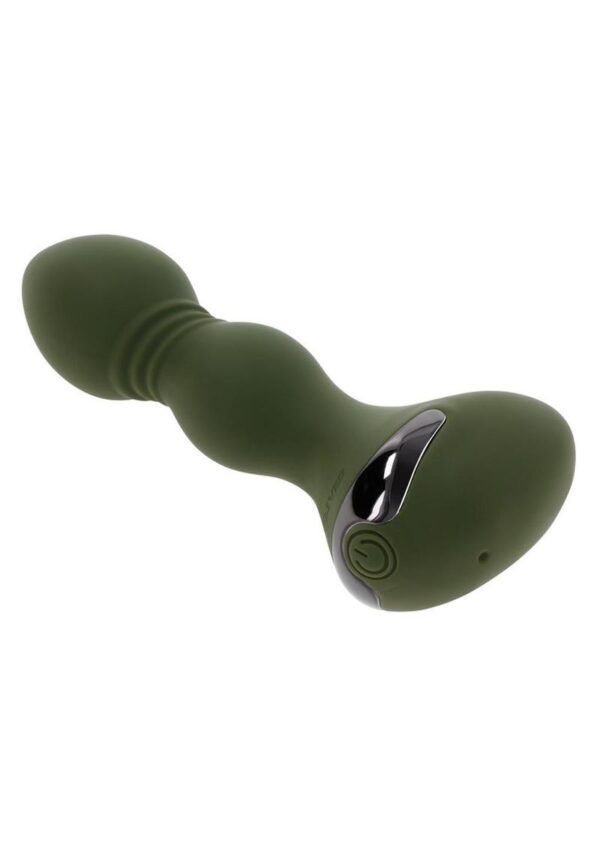 Lieutenant Rechargeable Silicone Anal Plug - Green - Image 3