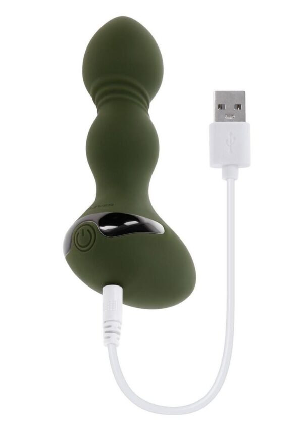Lieutenant Rechargeable Silicone Anal Plug - Green - Image 4