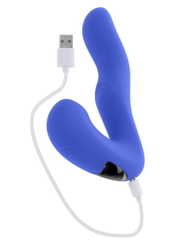 Tappity Tap Rechargeable Silicone Vibrator - Blue - Image 4
