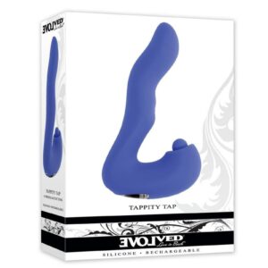 Tappity Tap Rechargeable Silicone Vibrator - Blue