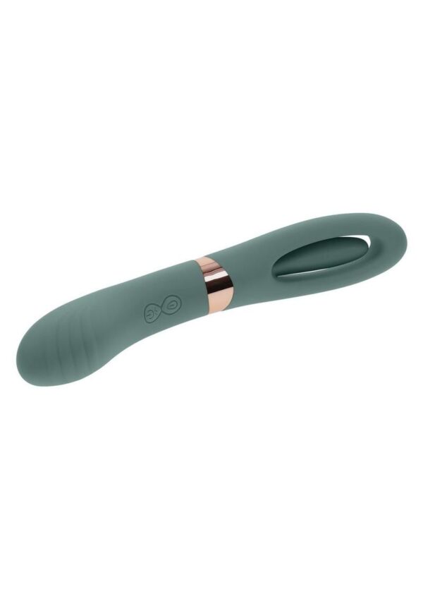 Chick Flick Rechargeable Silicone Dual Vibrator - Green - Image 3