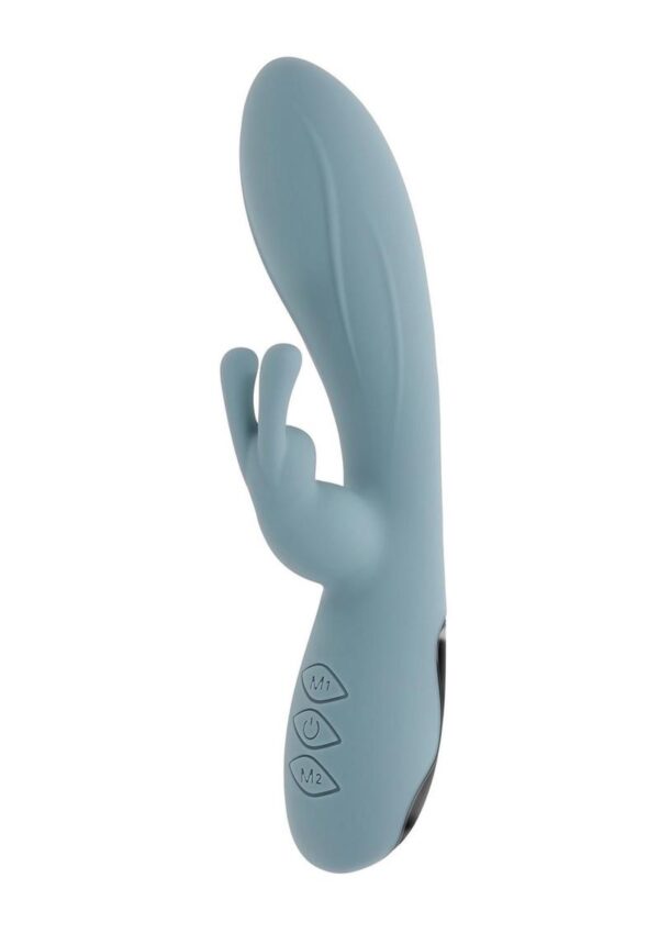 Boss Bunny Rechargeable Silicone Rabbit Vibrator - Blue - Image 2