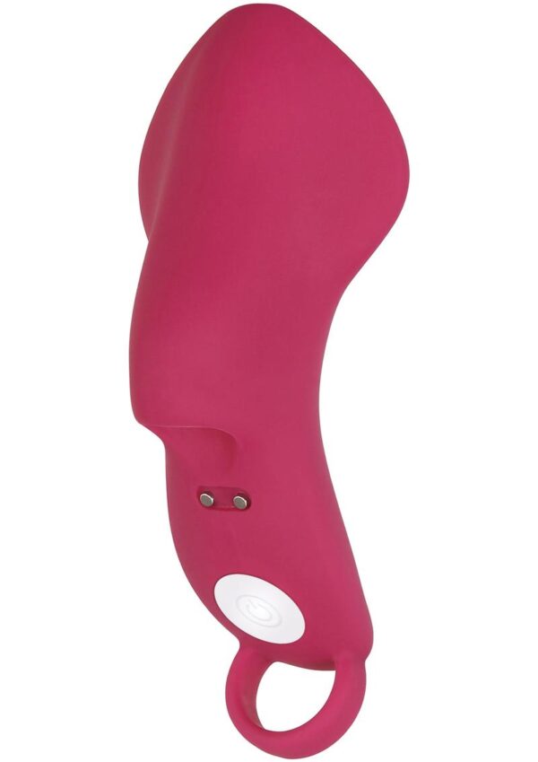 Frisky Finger Rechargeable Silicone Finger-Grip Vibrator - Burgundy - Image 2