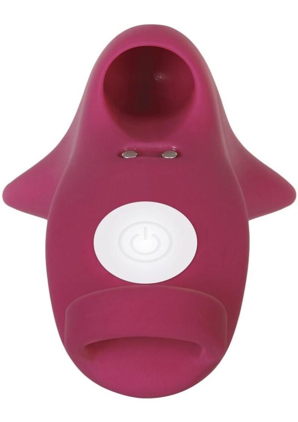 Frisky Finger Rechargeable Silicone Finger-Grip Vibrator - Burgundy - Image 3
