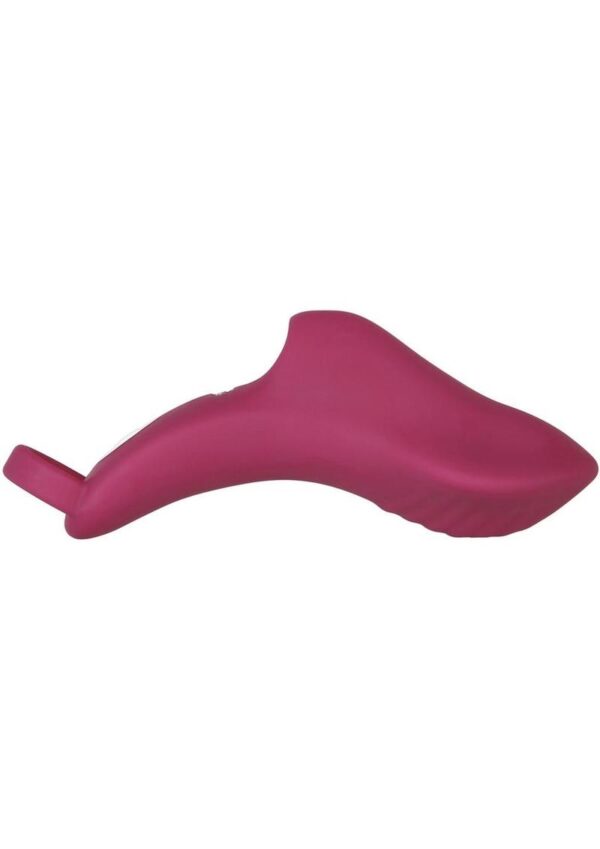 Frisky Finger Rechargeable Silicone Finger-Grip Vibrator - Burgundy - Image 4