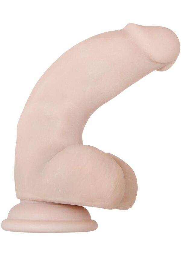 Real Supple Poseable Dildo with Balls 7in - Vanilla - Image 2