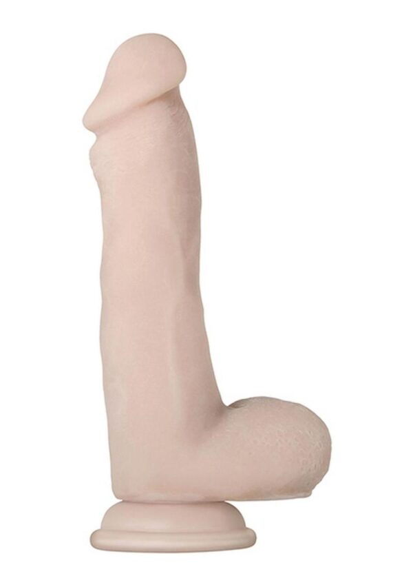 Real Supple Poseable Dildo with Balls 7in - Vanilla - Image 3