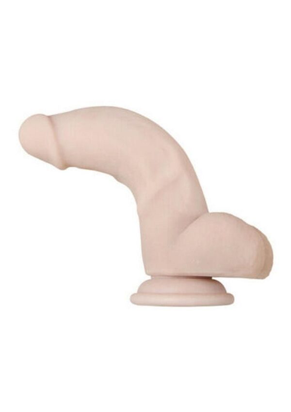 Real Supple Poseable Dildo with Balls 7in - Vanilla - Image 4