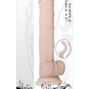 Real Supple Poseable Dildo with Balls 9.5in - Vanilla