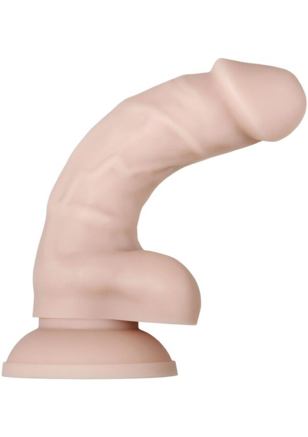 Real Supple Poseable Silicone Dildo with Balls 6in - Vanilla - Image 2