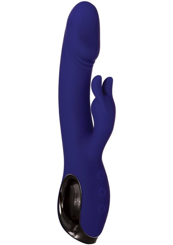 Bunny Buddy Rechargeable Silicone Dual Vibrator with Clitoral Stimulator - Purple - Image 2