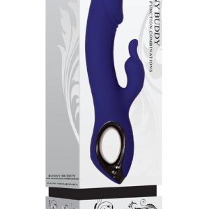 Bunny Buddy Rechargeable Silicone Dual Vibrator with Clitoral Stimulator - Purple
