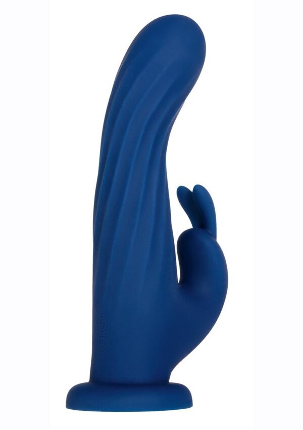 Rotating Silicone Rechargeable Rabbit with Remote Control - Blue - Image 2