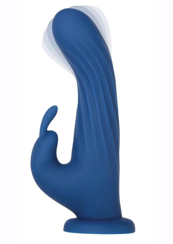 Rotating Silicone Rechargeable Rabbit with Remote Control - Blue - Image 3
