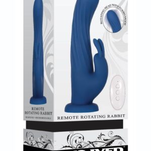 Rotating Silicone Rechargeable Rabbit with Remote Control - Blue