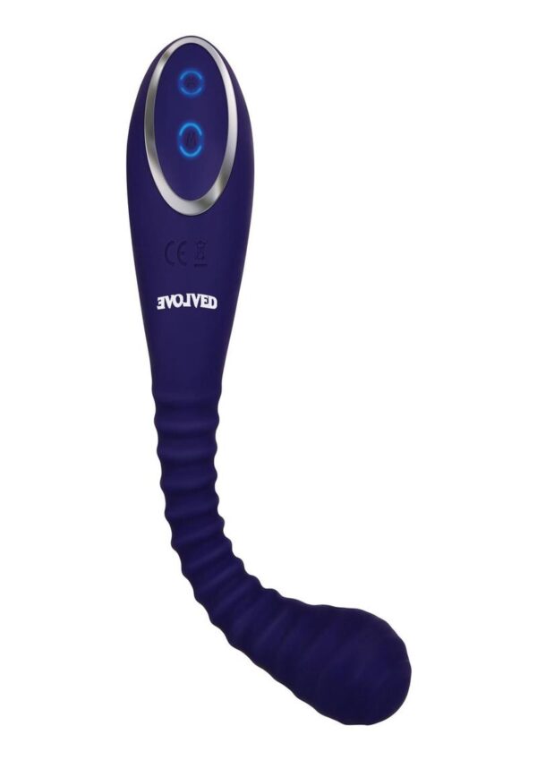 Bendable Sucker Dual End Silicone Rechargeable Vibrator - Purple - Image 3