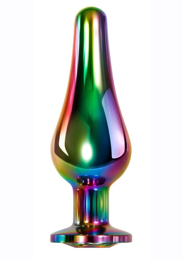 Rainbow Metal Anal Plug - Small - Image 2