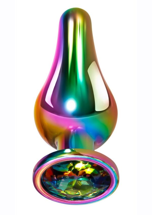 Rainbow Metal Anal Plug - Small - Image 3