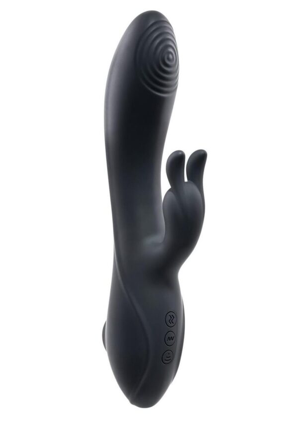 Rabbit Hole Rechargeable Silicone Triple Vibrator - Black - Image 2